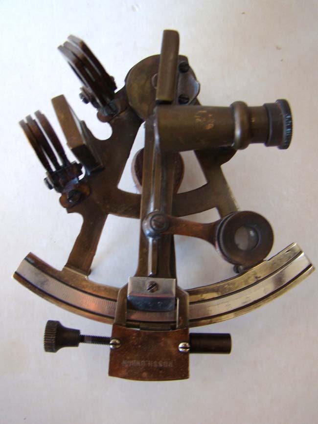 A late 19th or early 20th century brass framed QUARTER SIZE sextant by Ross of London